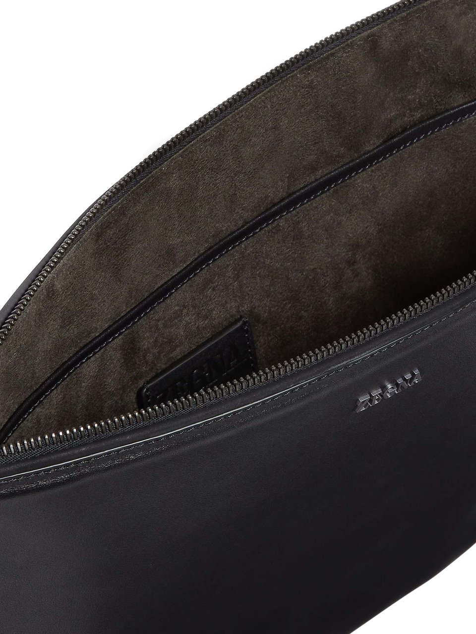 Zegna Leather Document Holder Zwart
