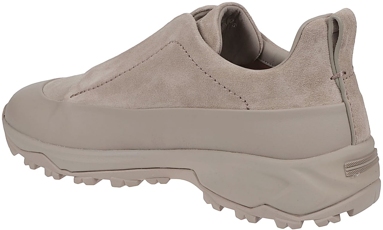 Zegna Triple Stitch Monte Low Top Sneakers Brown Bruin