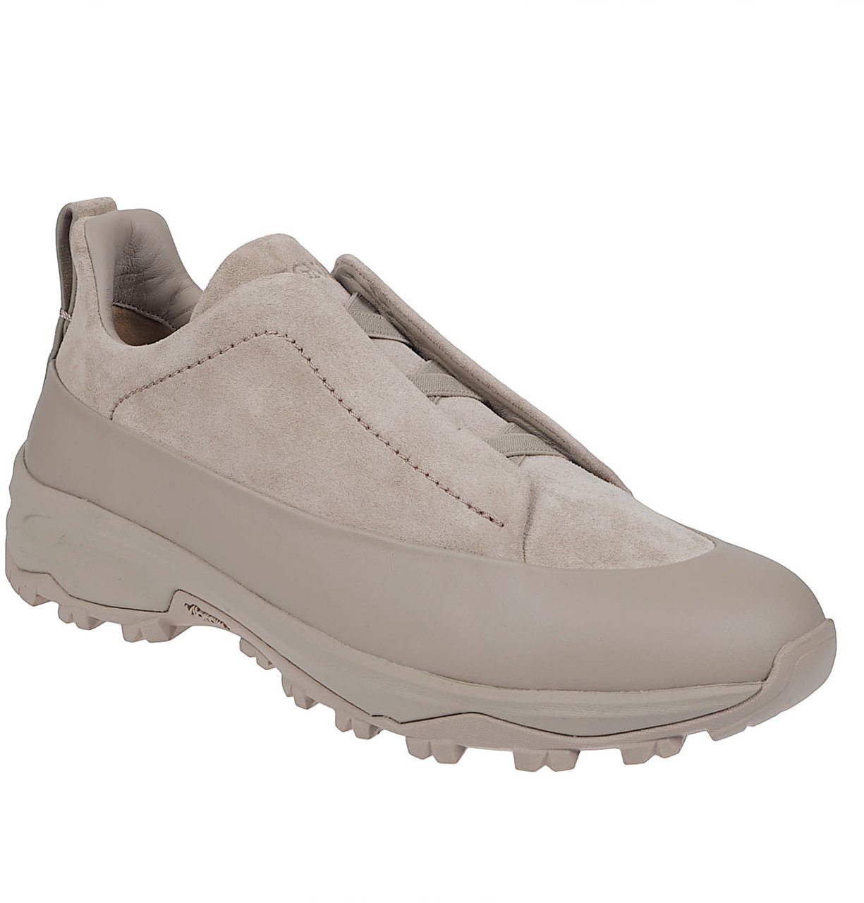 Zegna Triple Stitch Monte Low Top Sneakers Brown Bruin