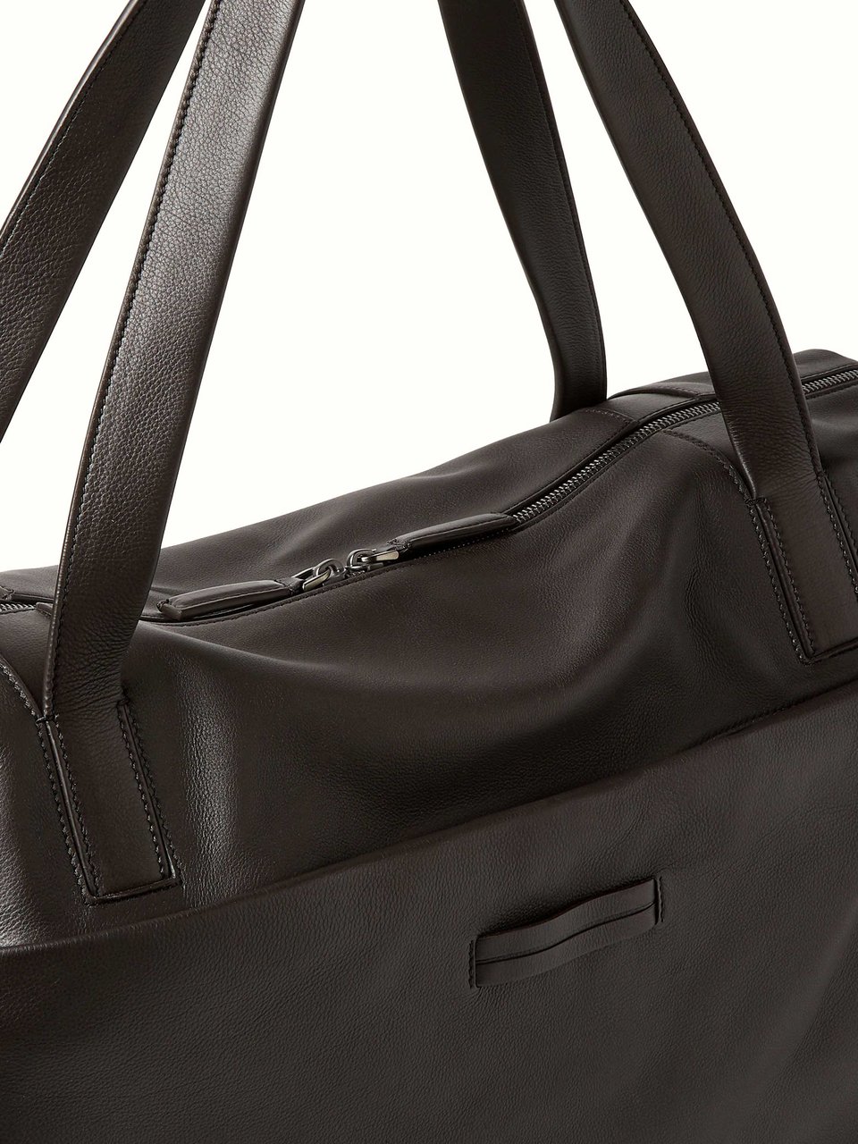 Zegna Second Skin Leather Holdall Bag Zwart