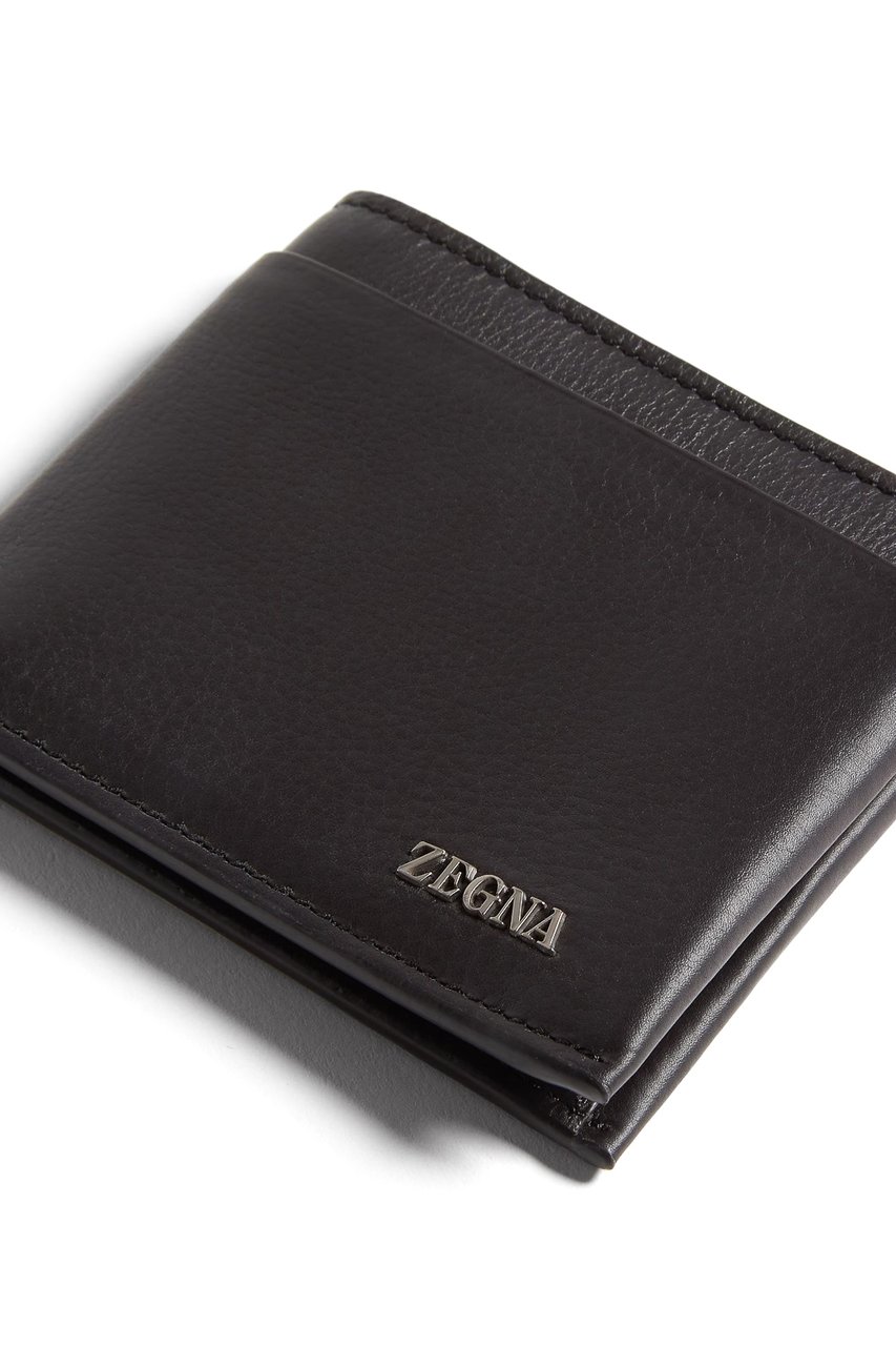 Zegna Second Skin Leather Billfold Wallet Zwart