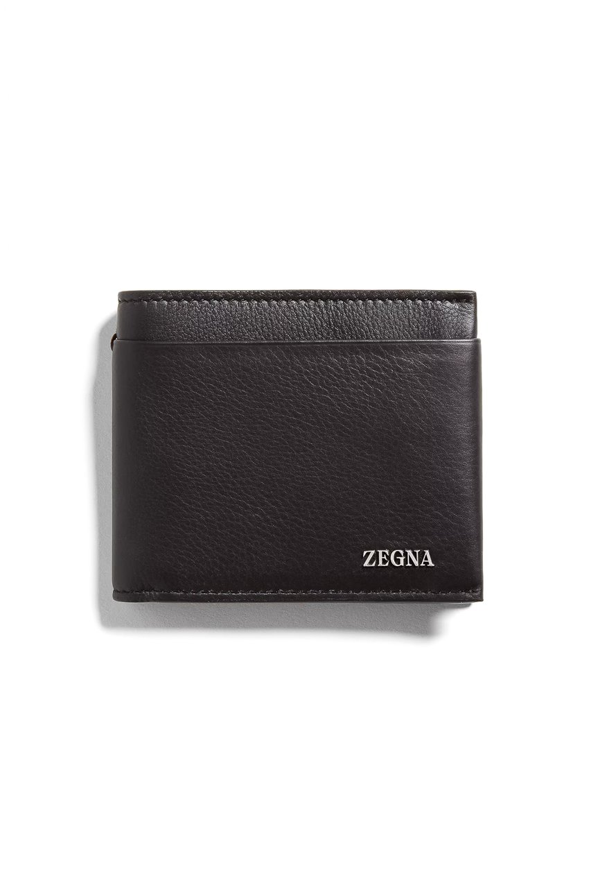 Zegna Second Skin Leather Billfold Wallet Zwart