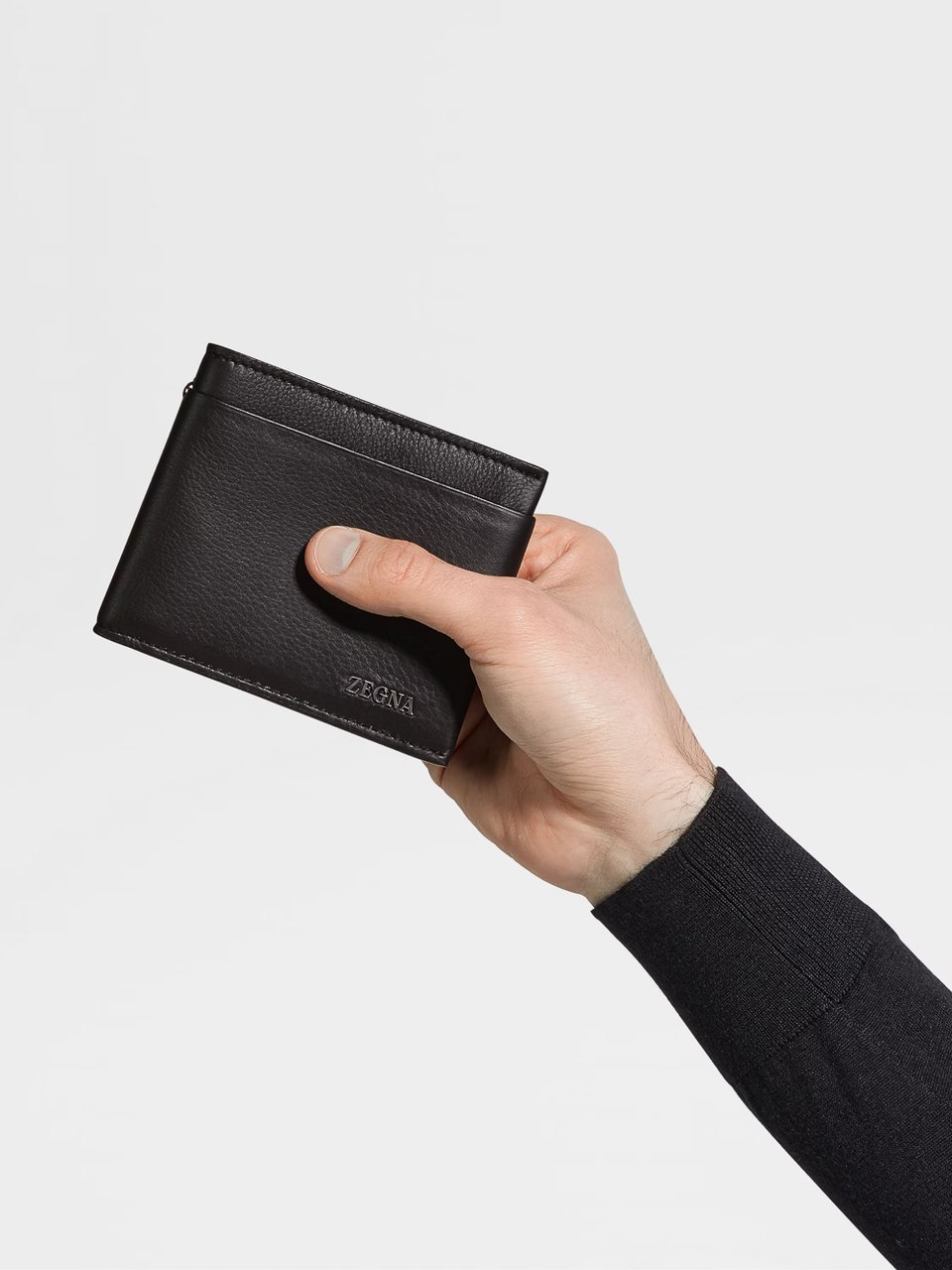 Zegna Second Skin Leather Billfold Wallet Zwart