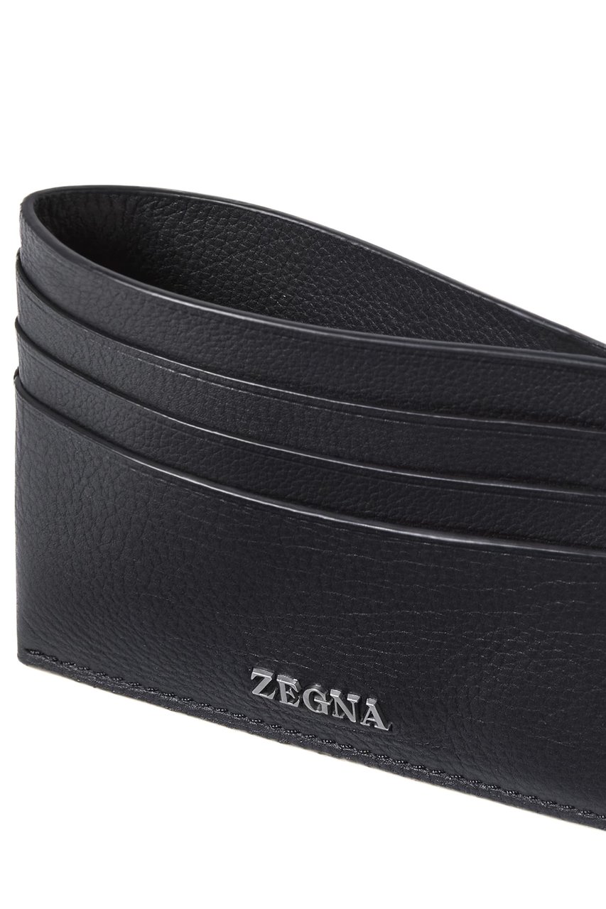 Zegna Second Skin Leather Wallet Zwart