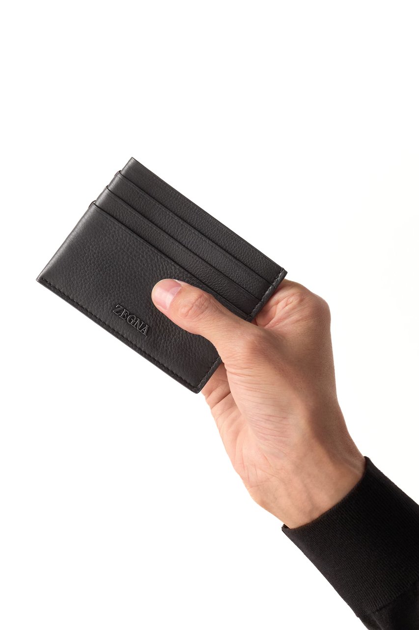Zegna Second Skin Leather Wallet Grijs