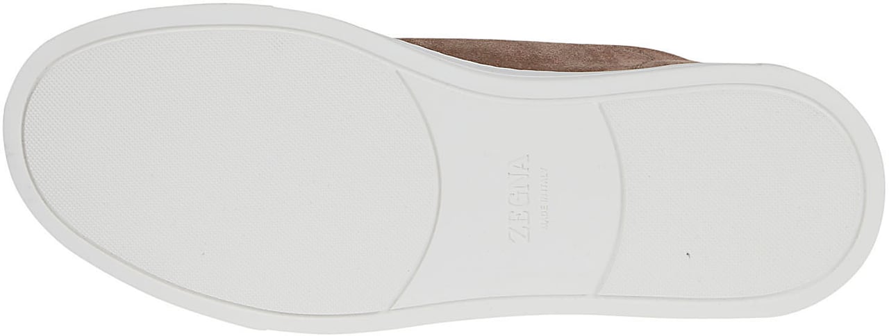 Zegna Triple Stitch Low Top Sneakers Brown Bruin
