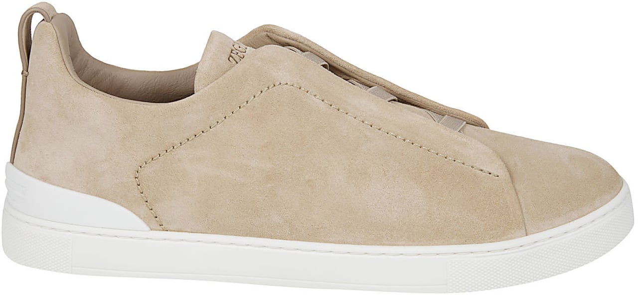 Zegna Triple Stitch Low Top Sneakers White Wit