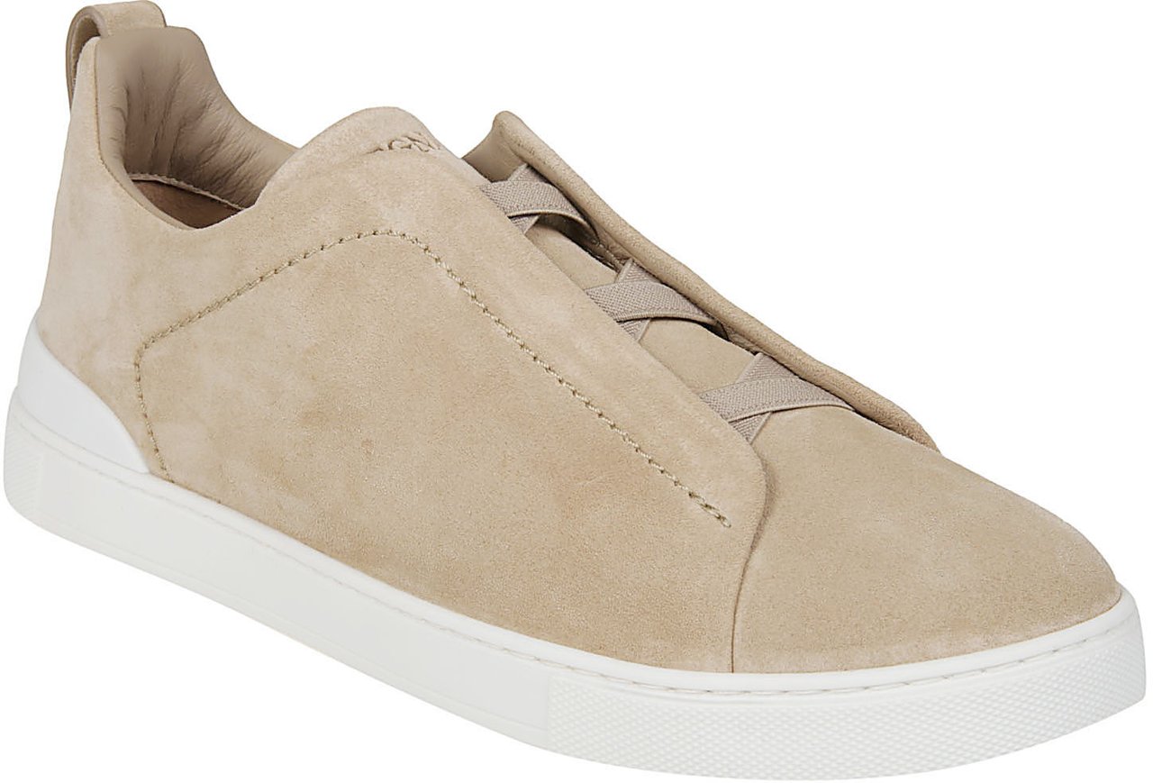 Zegna Triple Stitch Low Top Sneakers White Wit