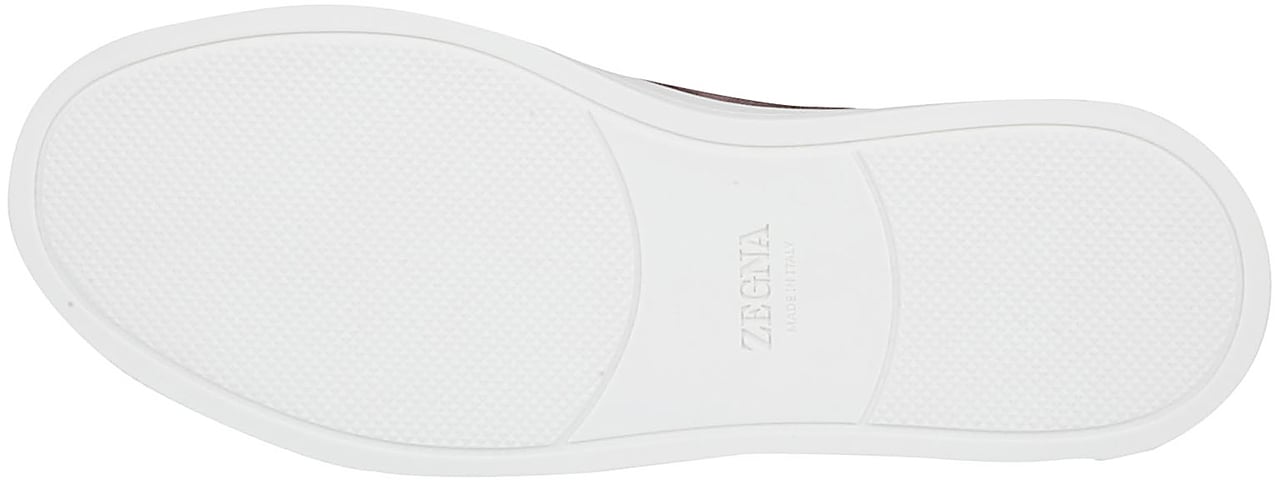 Zegna Triple Stitch Low Top Sneakers Brown Bruin