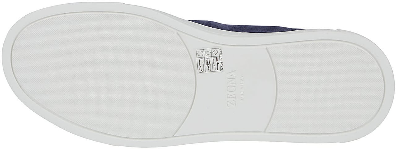 Zegna Triple Stitch Low Top Sneakers Blue Blauw