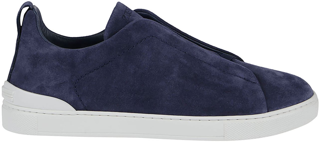 Zegna Triple Stitch Low Top Sneakers Blue Blauw