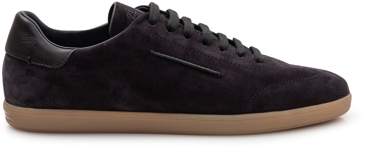 Zegna Sneakers Low Top con Lacci Donkergrijs