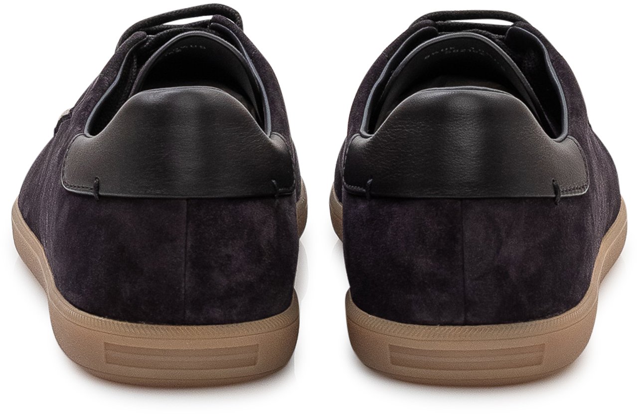 Zegna Sneakers Low Top con Lacci Donkergrijs