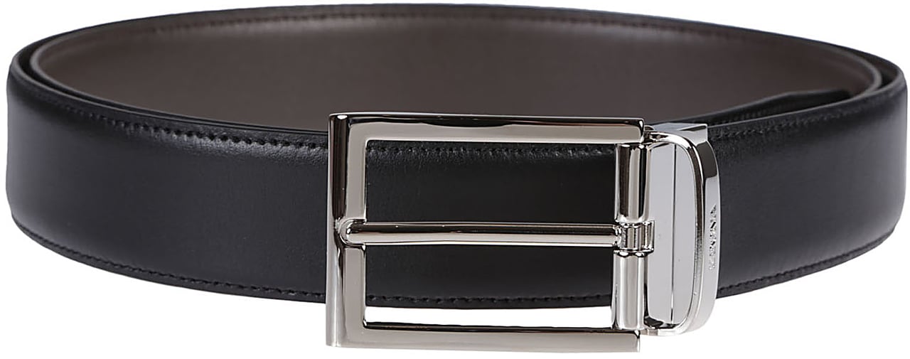 Zegna Lux Tailoring Reversible And Adjustable Belt Black Zwart