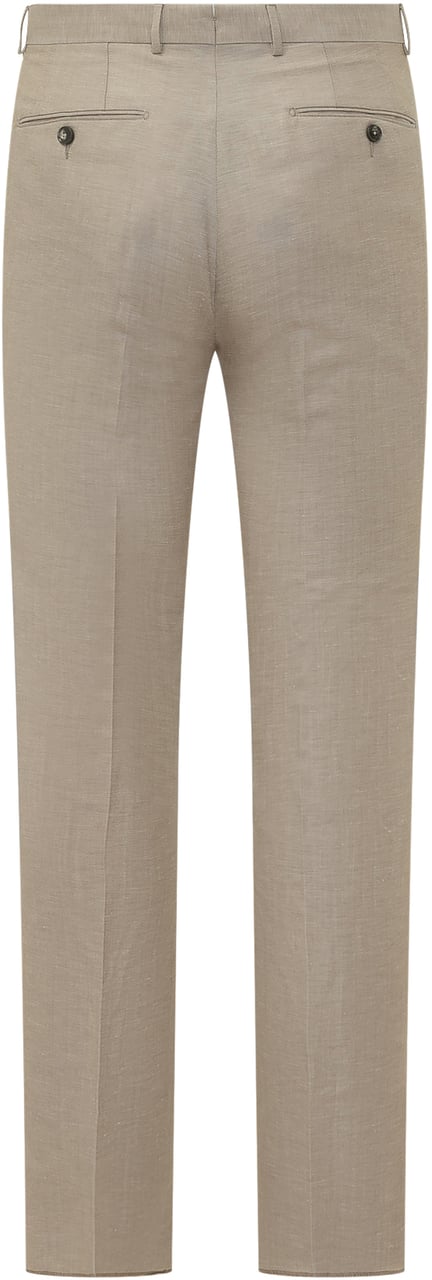 Zegna Pantaloni Dritti Leggeri Taupe