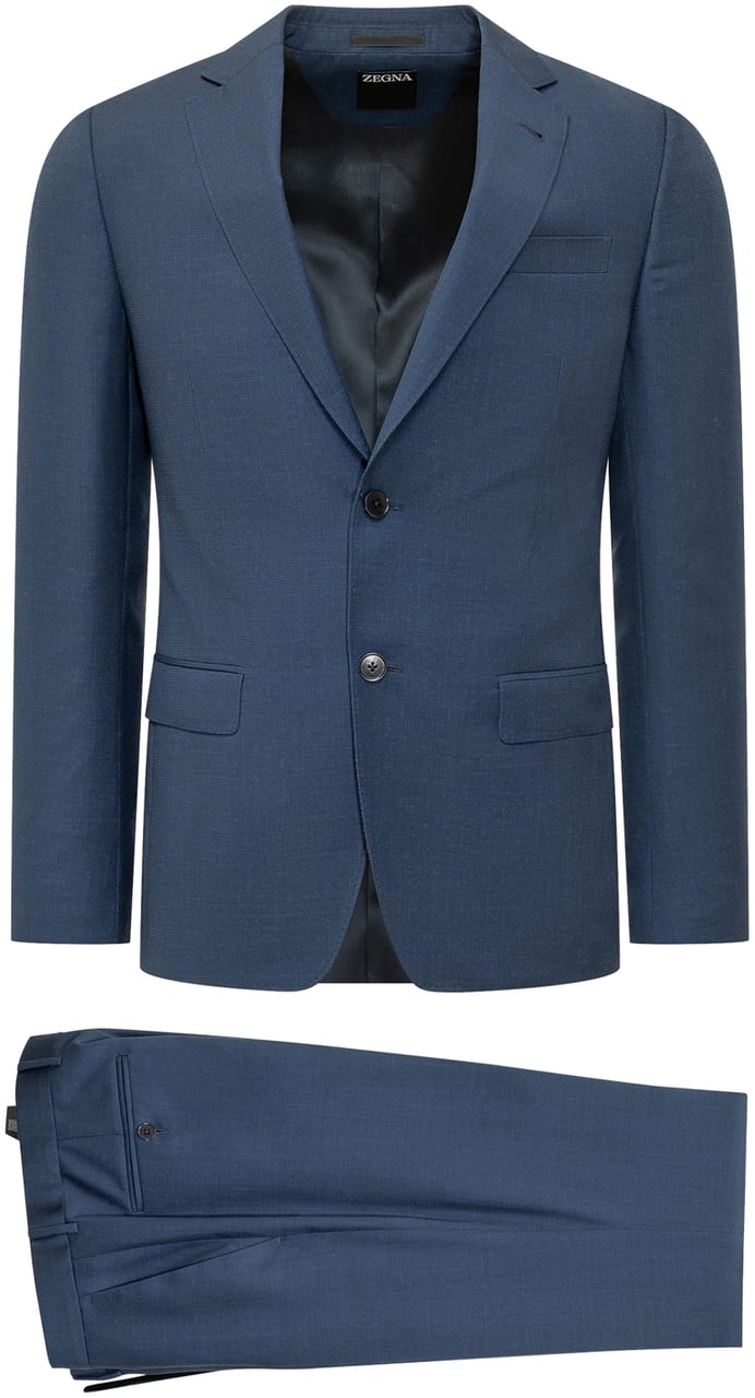 Zegna Abito Uomo in Lana Blauw