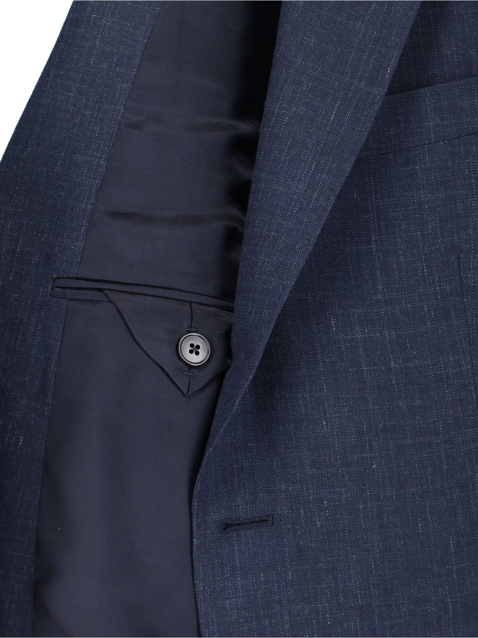 Zegna Navy Single-Breasted Wool-Linen Tailored Suit Blauw