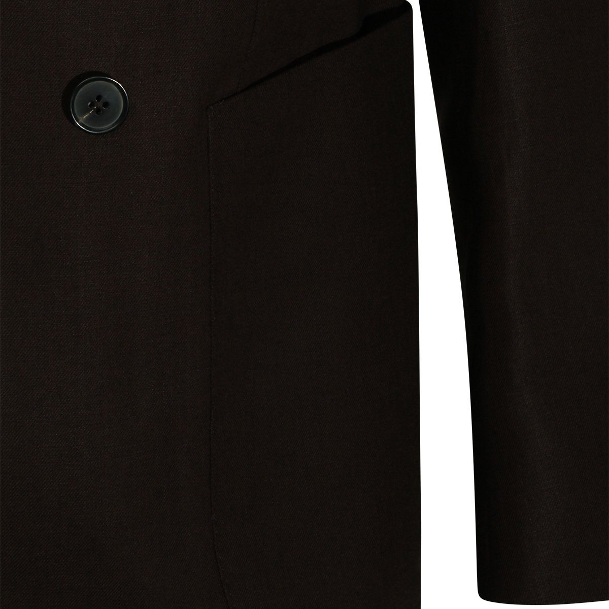 Zegna Brown Linen Blazer With Double-Breasted Closure And Tailored Silhouette Zwart