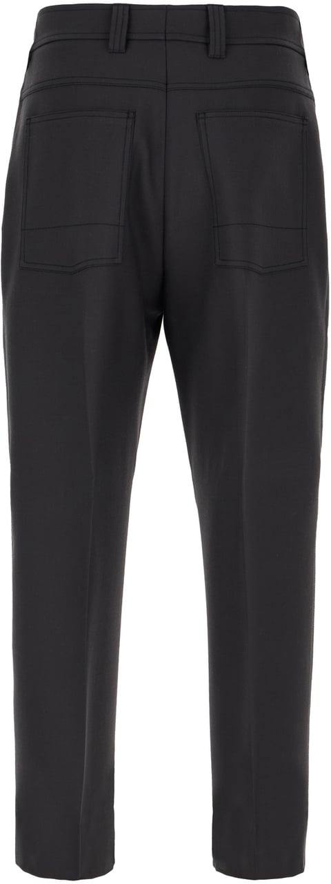Zegna Zegna Charcoal wool pants Zwart