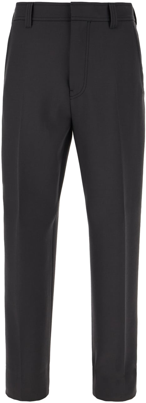 Zegna Zegna Charcoal wool pants Zwart