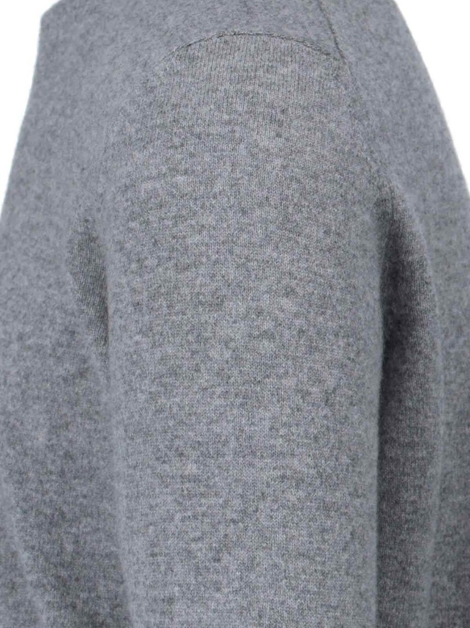 Zegna Cashmere Sweater Gray Crew Neck Ribbed Trim Grijs