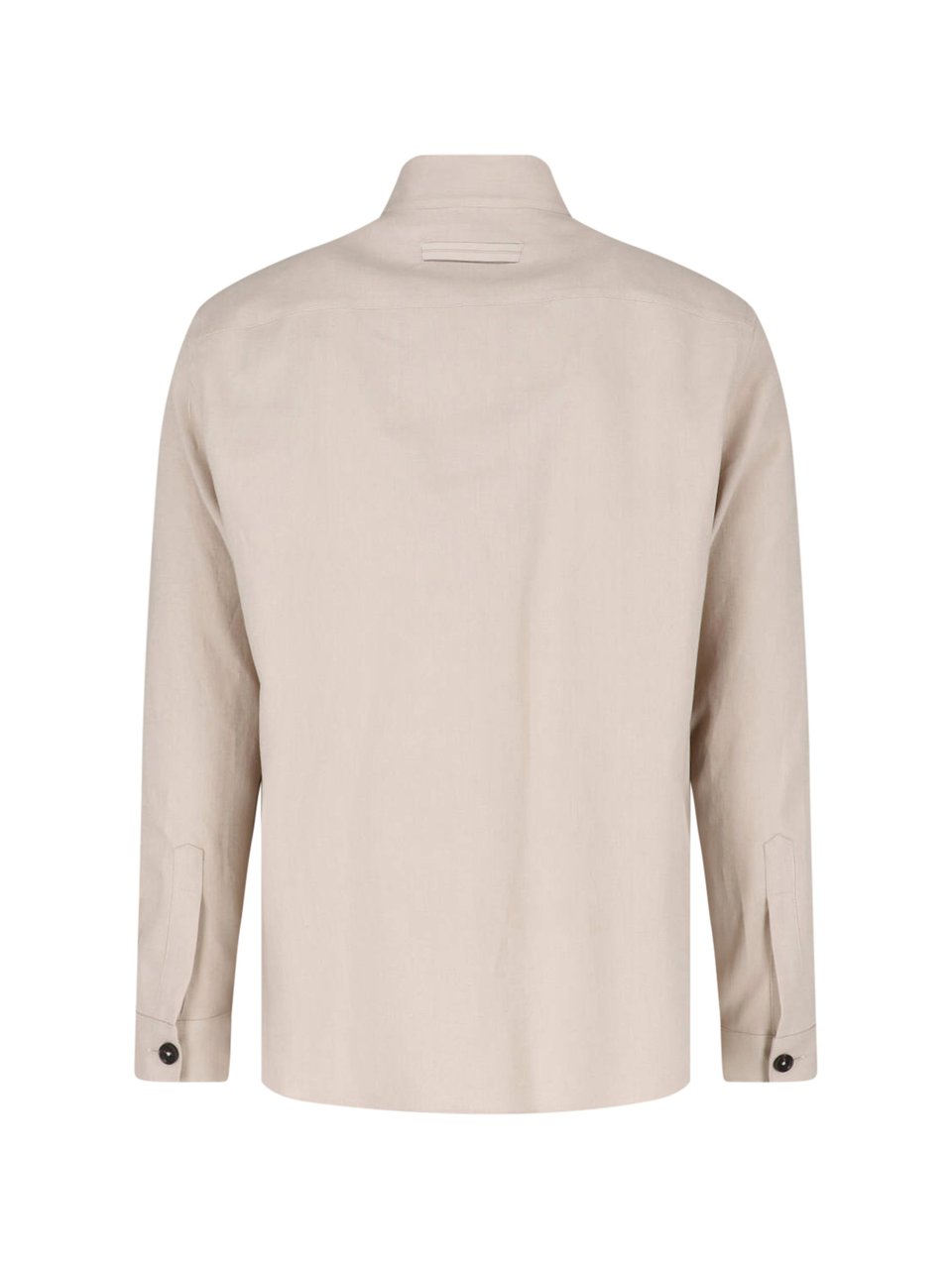 Zegna Relaxed-Fit Shirt with Stand Collar Neutraal