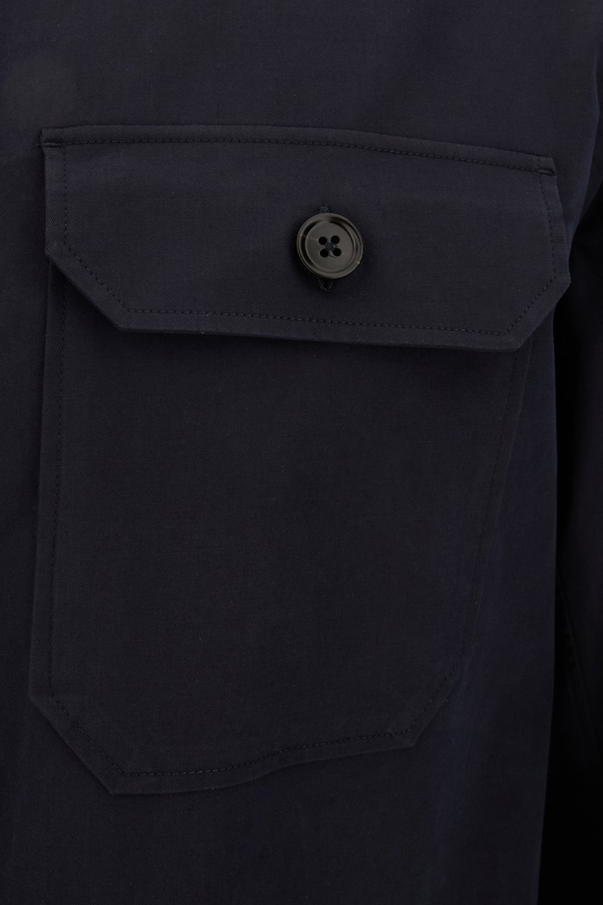 Zegna Zegna Midnight blue cotton jacket Blauw