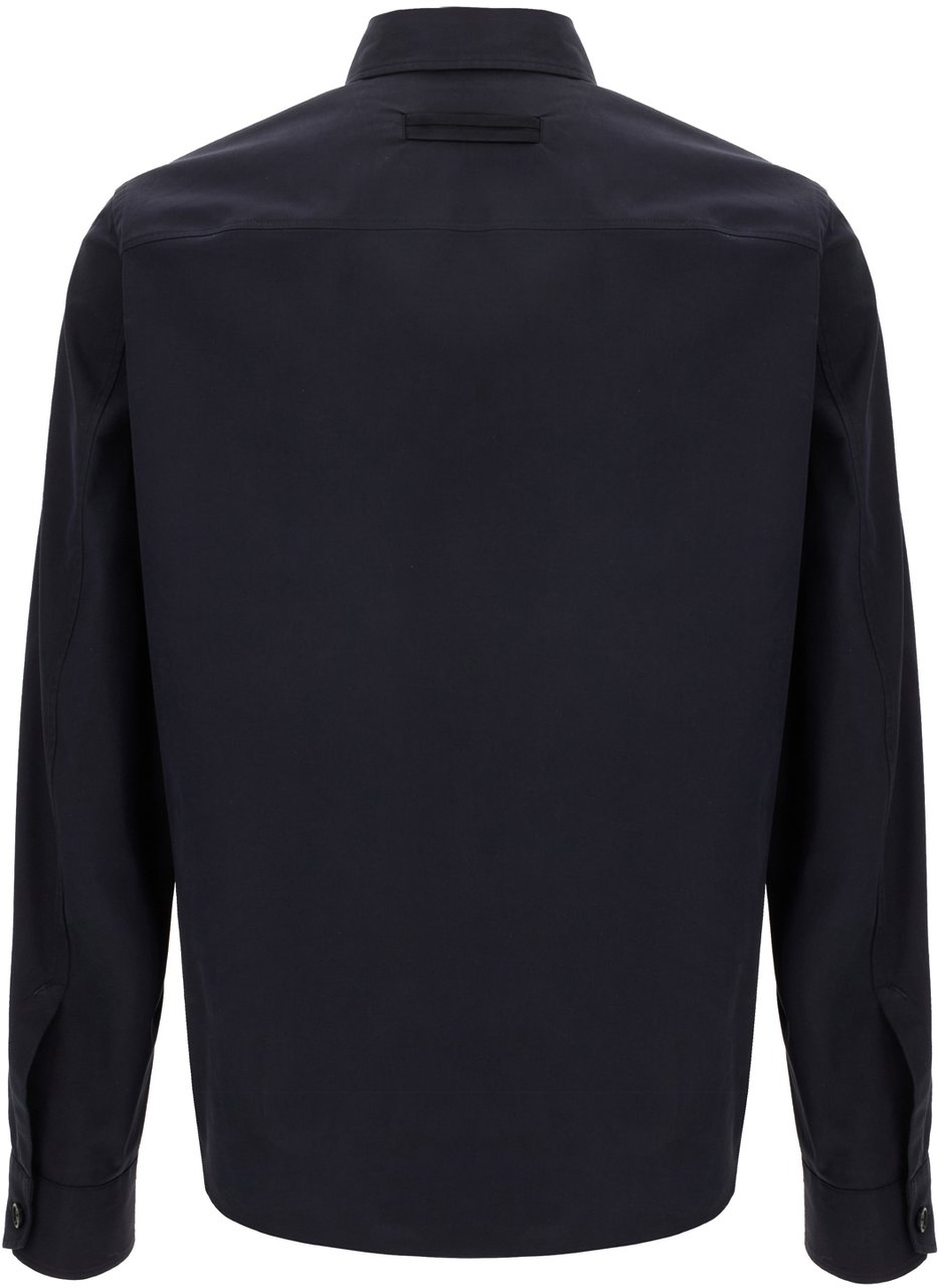 Zegna Zegna Midnight blue cotton jacket Blauw