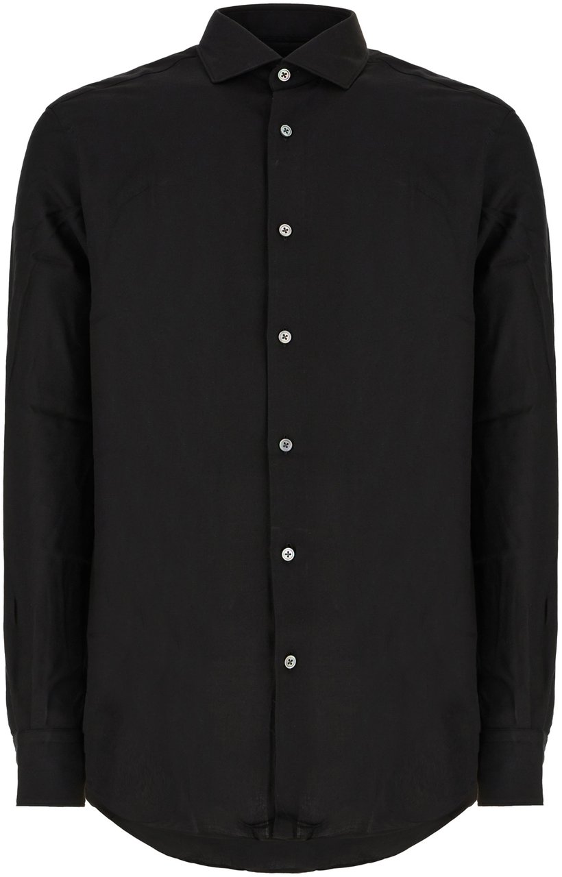 Zegna Zegna Black cotton blend shirt Zwart