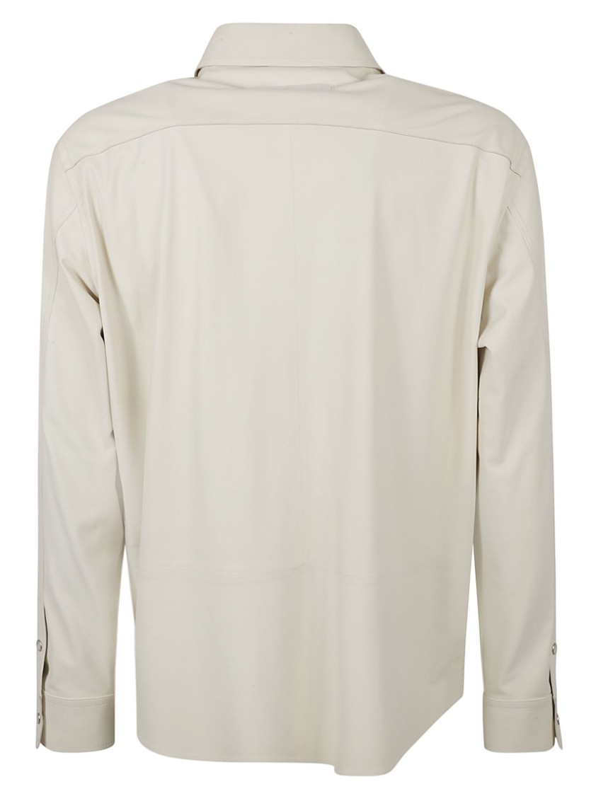 Zegna Button-Down Shirt With Two Chest Pockets Grijs