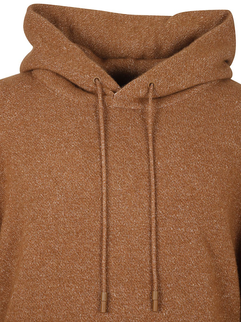 Zegna Relaxed Fit Brown Cashmere Blend Sweater Bruin