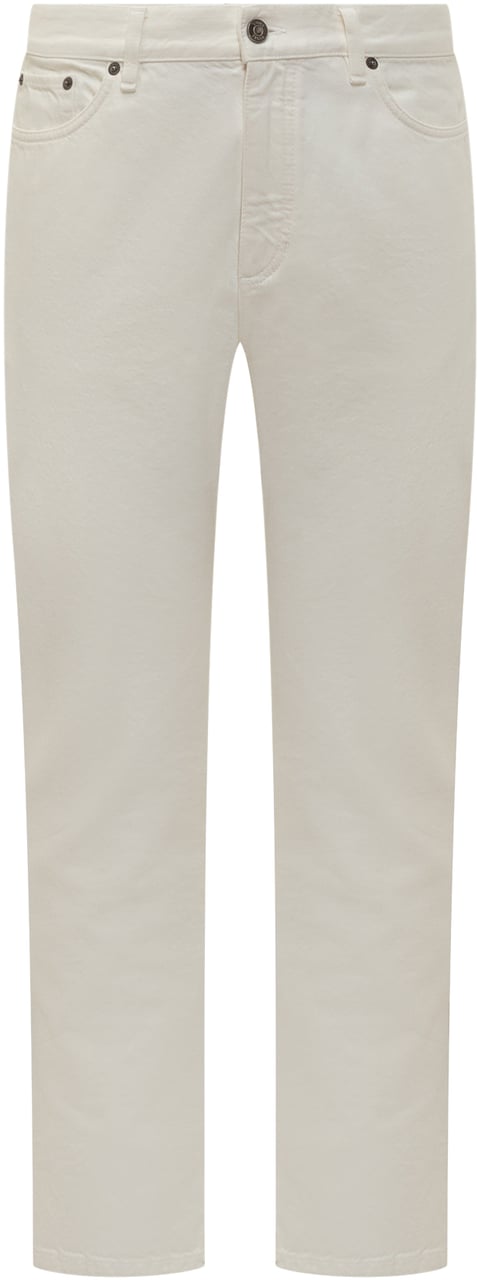 Zegna Zegna Pantaloni Cinque Tasche in Cotone Avorio Wit