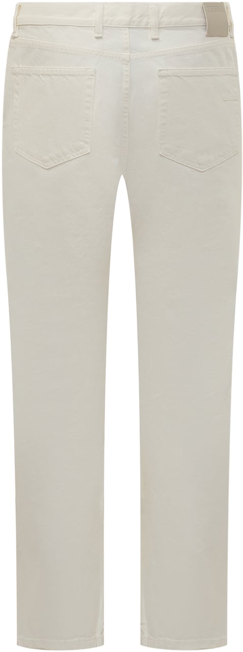 Zegna Zegna Pantaloni Cinque Tasche in Cotone Avorio Wit