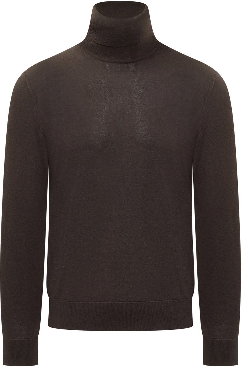 Zegna Zegna Dolcevita Marrone in Lana Leggera Bruin