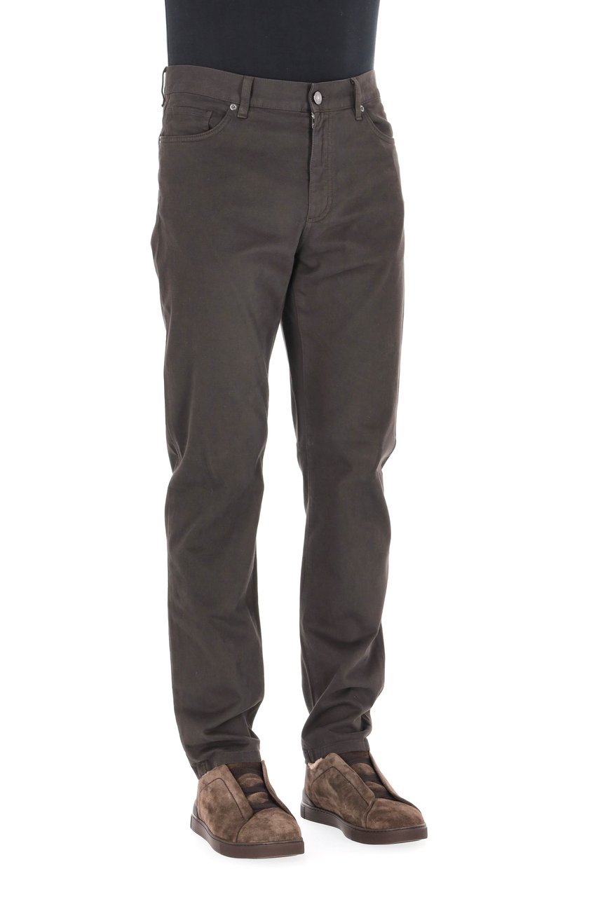 Zegna City Model Warm Cotton 5-Pocket Trousers Grijs