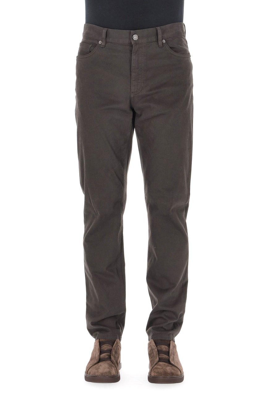 Zegna City Model Warm Cotton 5-Pocket Trousers Grijs