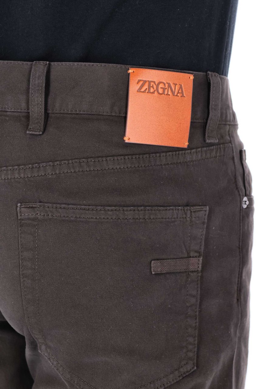 Zegna City Model Warm Cotton 5-Pocket Trousers Grijs
