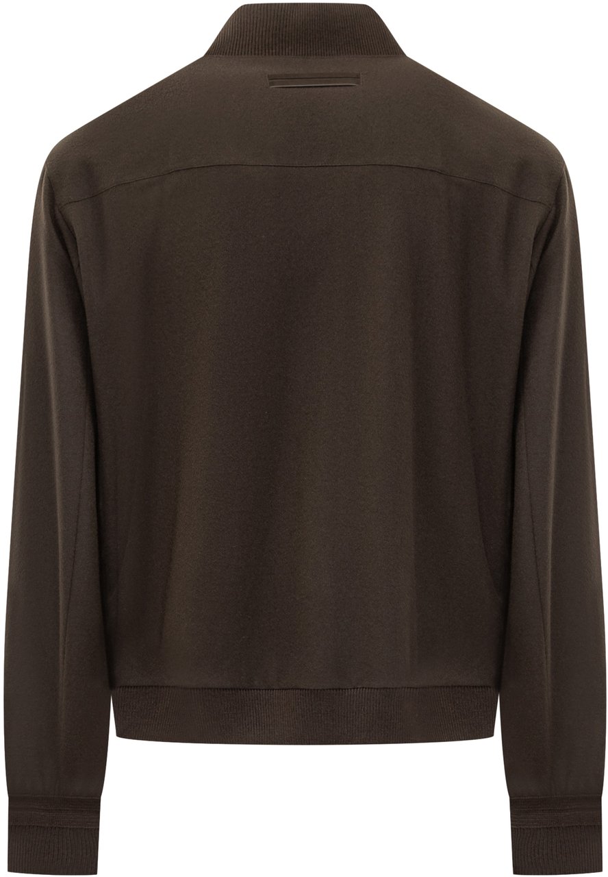 Zegna Zegna Giacca Marrone in Lana Bruin