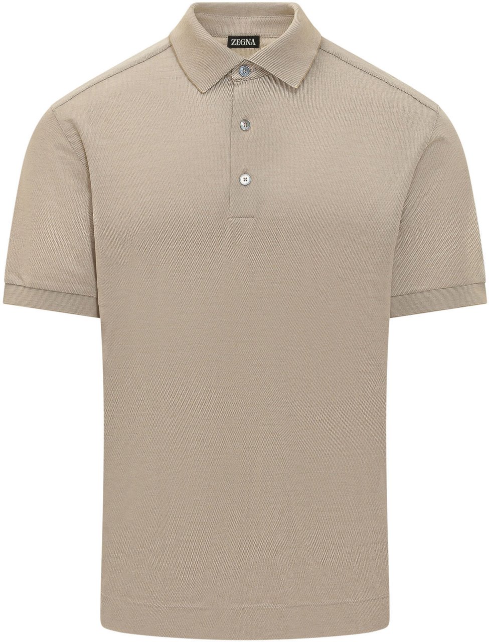 Zegna Polo con Colletto e Bottoni Beige