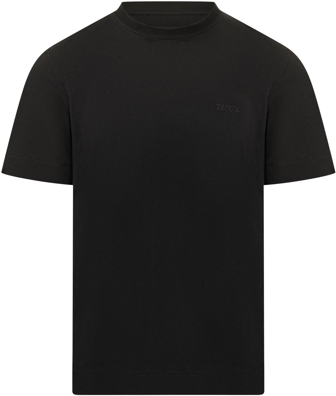 Zegna PURE COTTON T-SHIRT Zwart