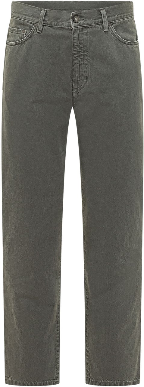 Zegna Pantalone Cinque Tasche a Gamba Dritta Donkergrijs