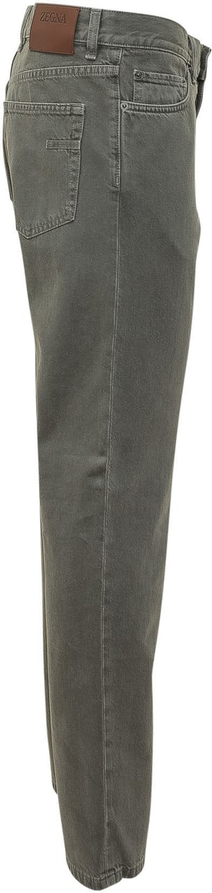 Zegna Pantalone Cinque Tasche a Gamba Dritta Donkergrijs