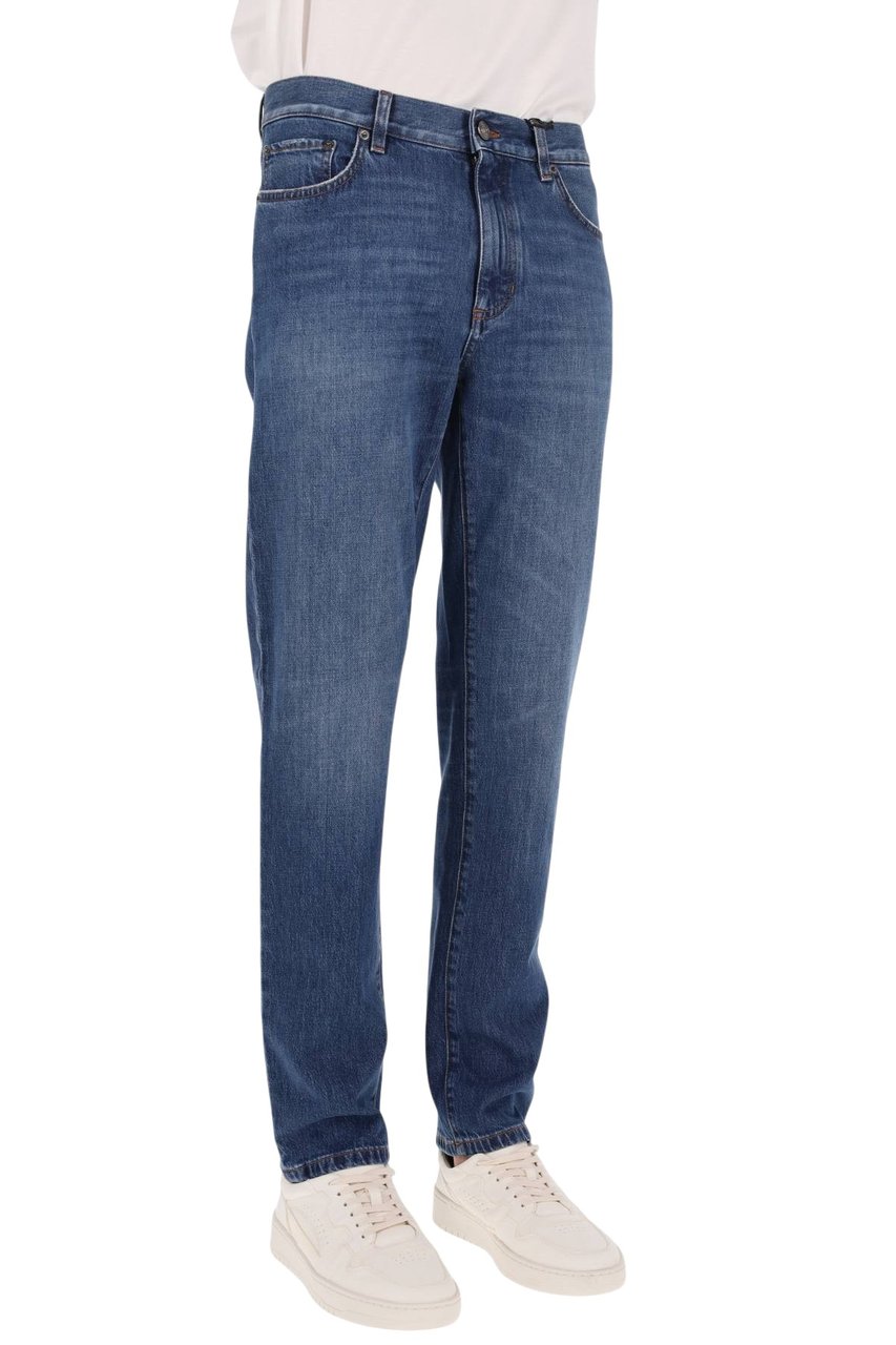 Zegna Classic Straight-Leg Jeans in Medium Blue Denim Wash Blauw