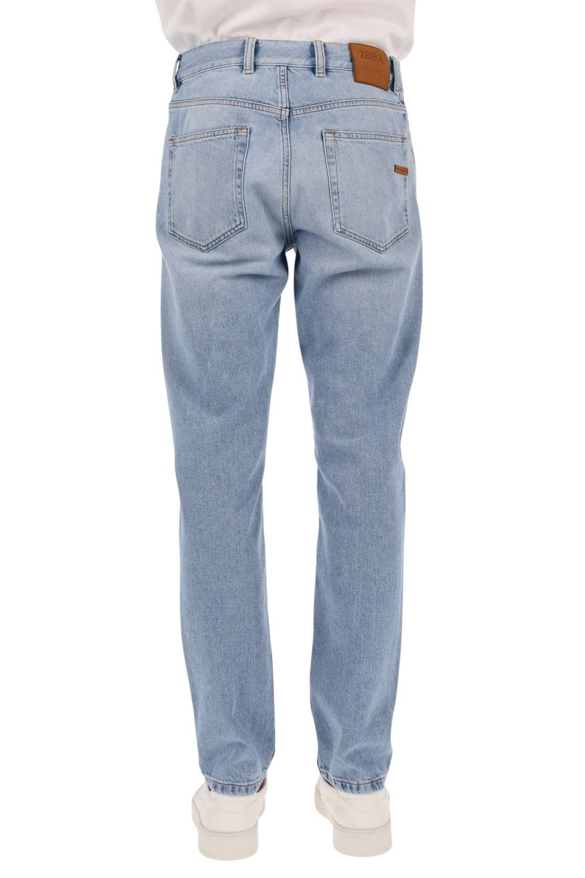 Zegna Light Wash Denim Jeans with Classic Five-Pocket Design Blauw