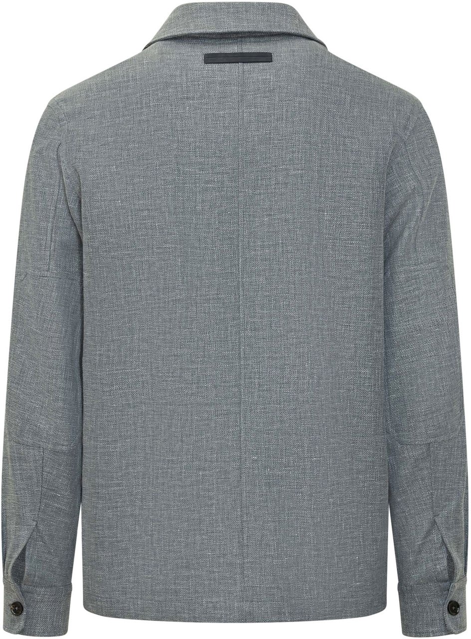 Zegna Giacca Camicia con Tasche Frontali Grijs