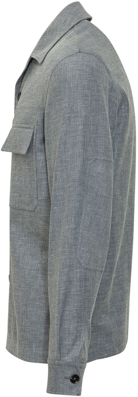 Zegna Giacca Camicia con Tasche Frontali Grijs