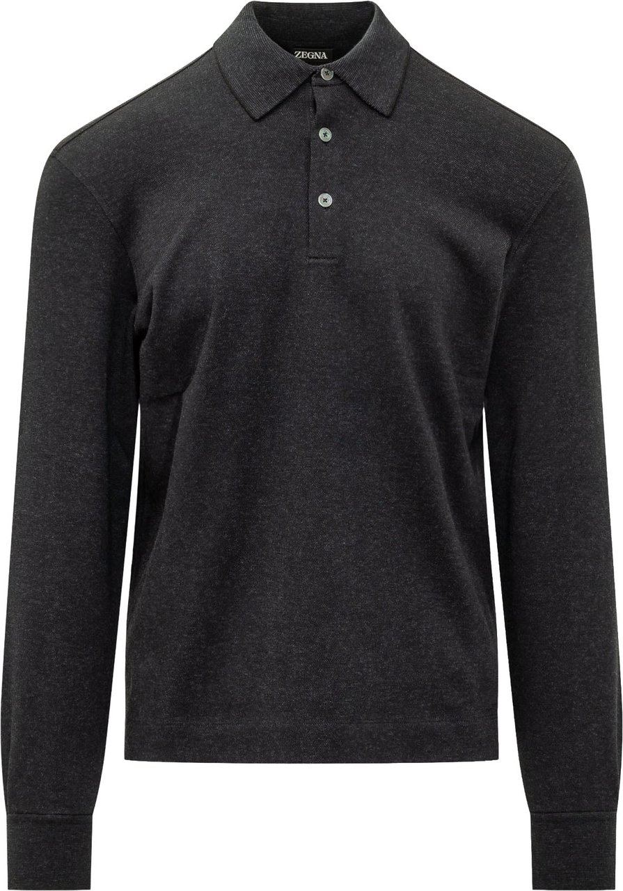 Zegna PURE COTTON POLO Donkergrijs