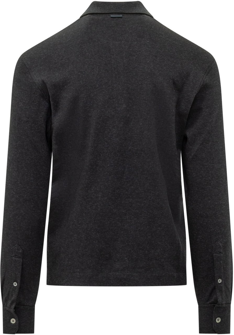 Zegna PURE COTTON POLO Donkergrijs