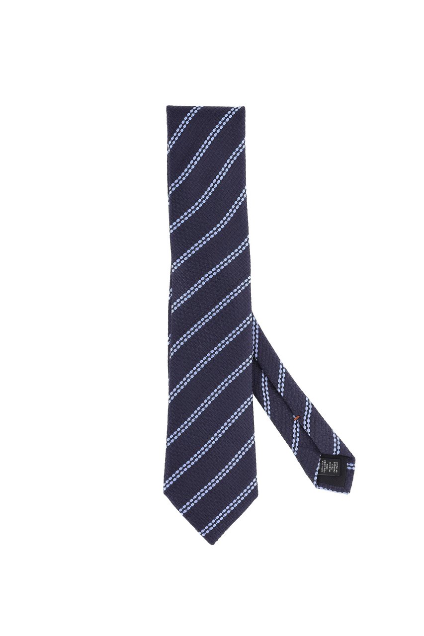 Zegna Regimental Pure Silk Tie Zwart