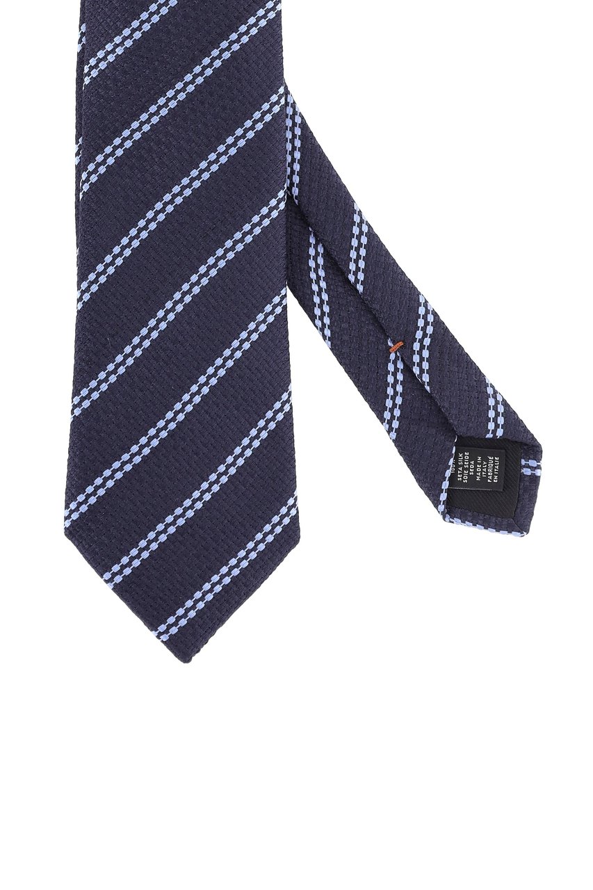 Zegna Regimental Pure Silk Tie Zwart